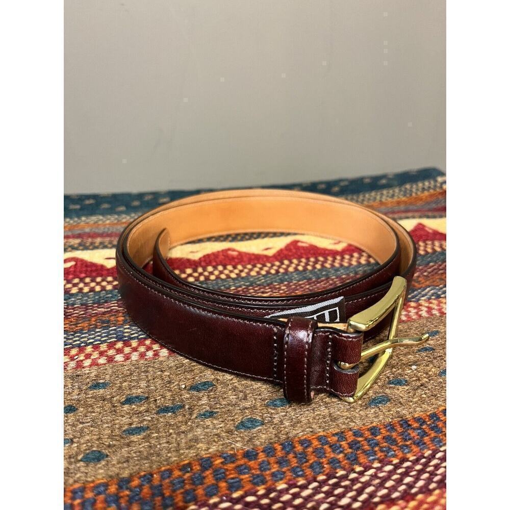 Trafalgar 1101TF71-602 Men's Burgundy Hand Polished Cortina Leather Belt 42